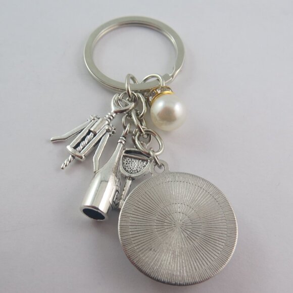 Wine Keychain Wine Lover Gift for Woman or Girl Wine Glass Charm Key Ring - Picture 4 of 4